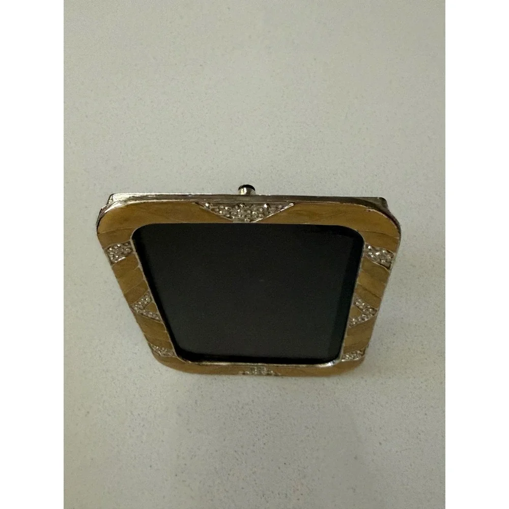 Vintage Style Rhinestone Enamel Miniature Picture Frame‎ Silver Champagne Gold